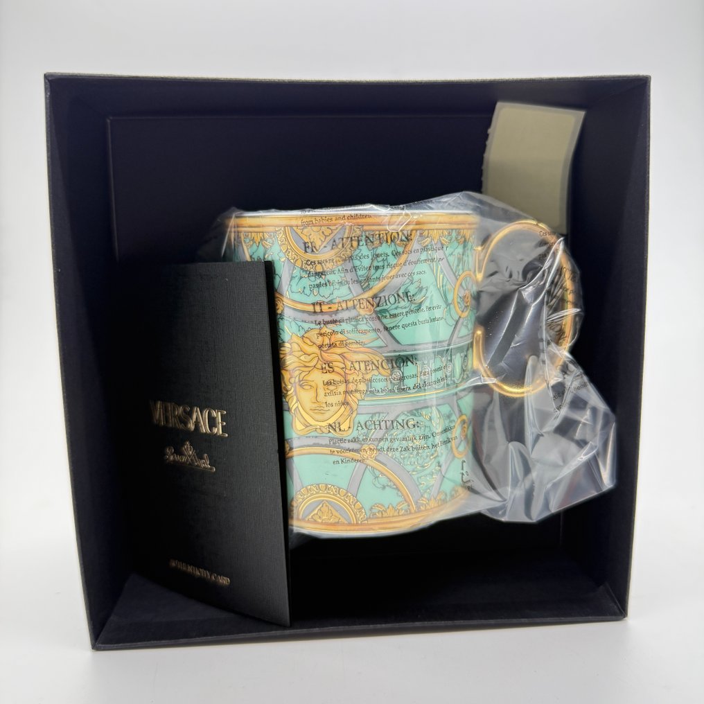 Rosenthal - Versace - 烧杯 - 带把手的杯子 - 9厘米 Scala Palazzo Verde 绿色 - 瓷 - 全新未开封 #4.3