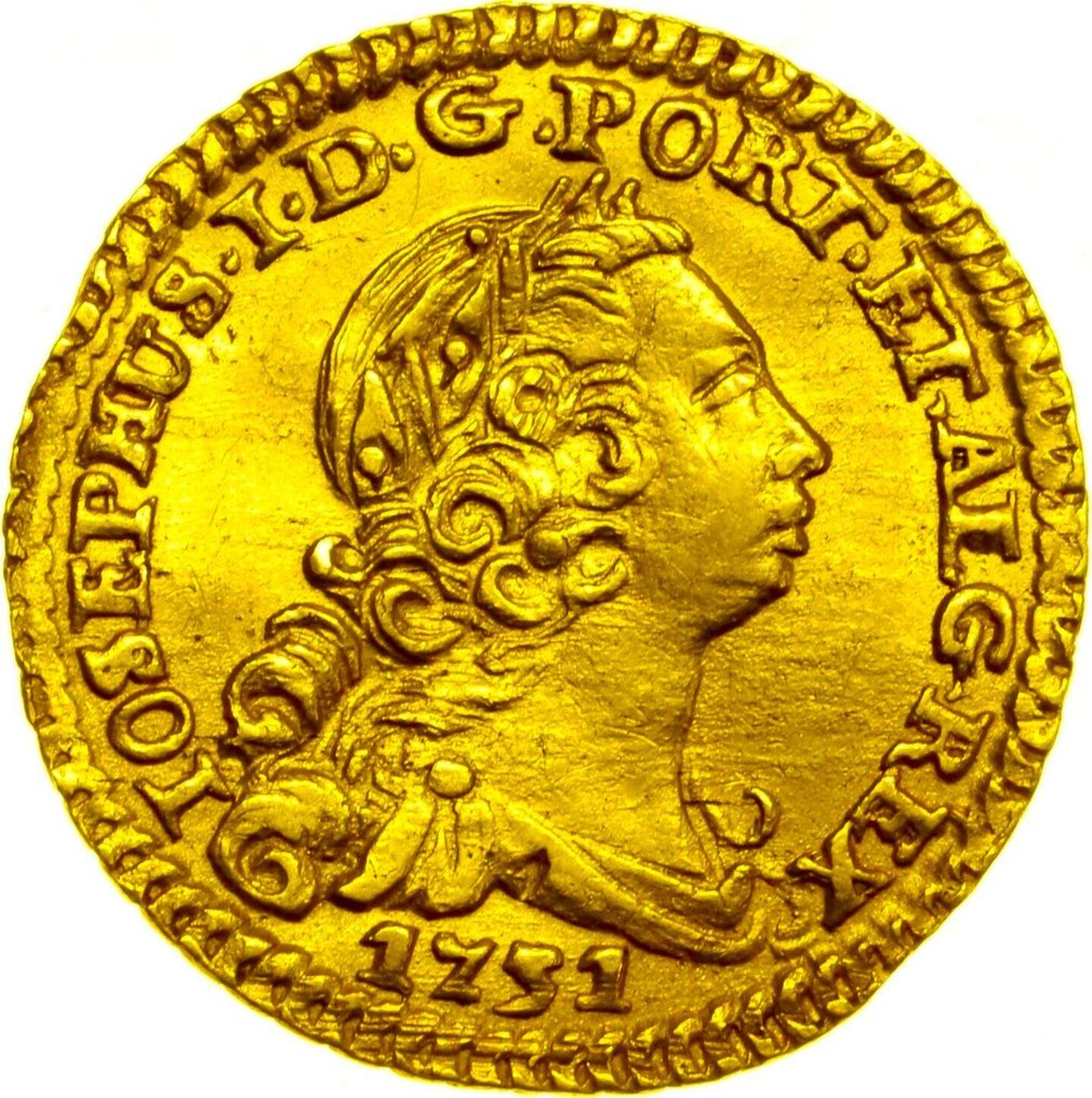 Portugal. D. Jose I (1750-1777). Meio Escudo (800 Reis) 1751 Lisboa, type IOSEPHUS #1.0