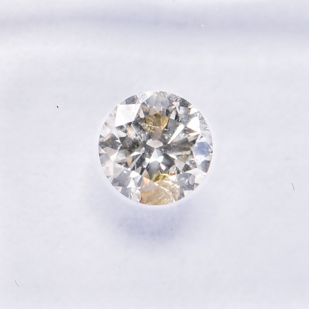 没有保留价 - 1 pcs 钻石 (天然色彩的) - 0.50 ct - 圆形 - Fancy 稍帶灰色的, 稍帶綠色的 黄色 - I1 内含一级 - 国际宝石研究院(IGI) - VG VG #4.3
