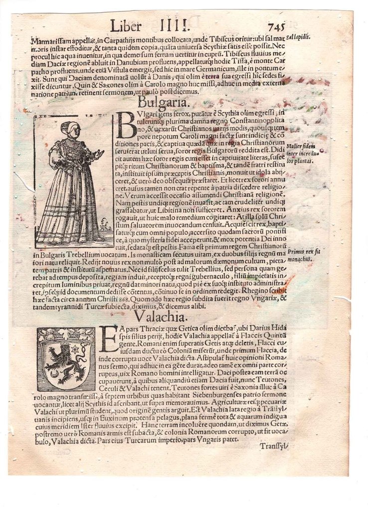 匈牙利 - 特兰西瓦尼亚的地图; Cosmographia Universalis, Sebastian Munster, 1556 - Mappe della Transilvania Ungheria - 1551-1560 #1.0