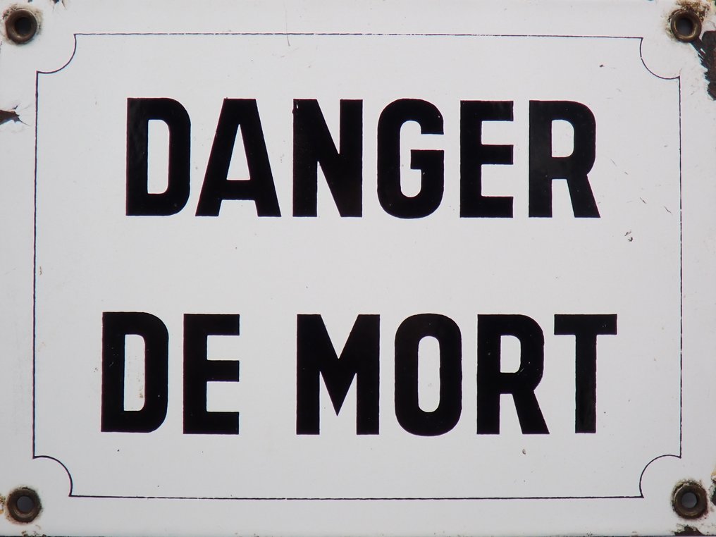 DANGER DE MORT - Enamel sign - Enamel, Metal #1.0