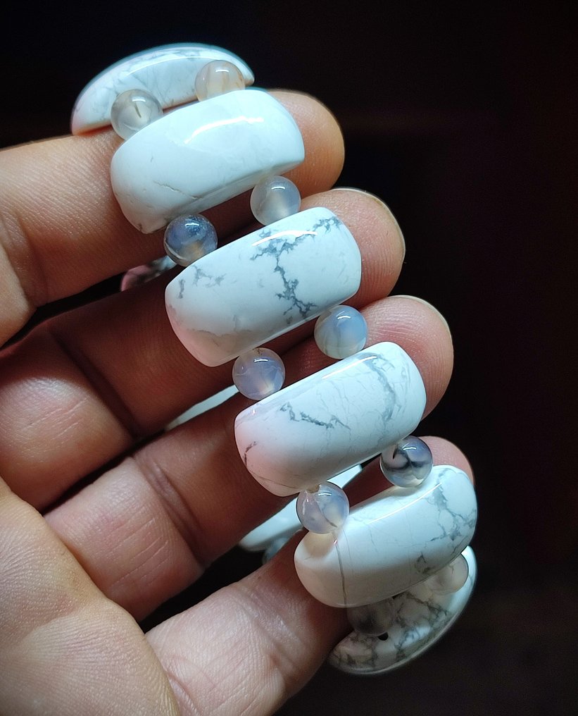 独家款美丽的海蓝宝配有玛瑙手链，礼品盒包装，免运费。 - 手鈪 #4.3