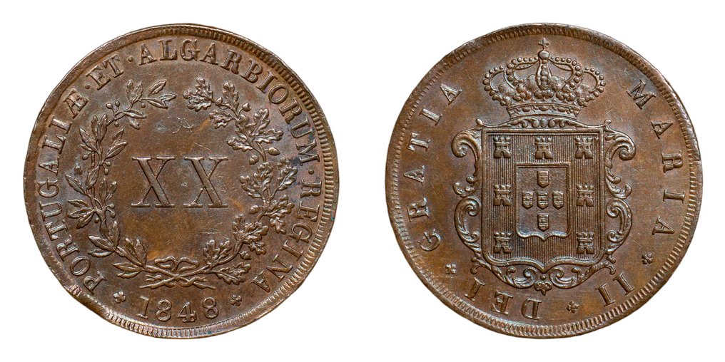Portogallo. D. Maria II (1834-1853). XX Reis 1848 #2.1