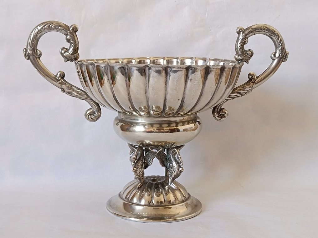 Διακοσμητικό - 4 Swan - Επιχρυσωμένο με ασήμι Alpaca. - Εξαίσιος Louis XVI #4.3