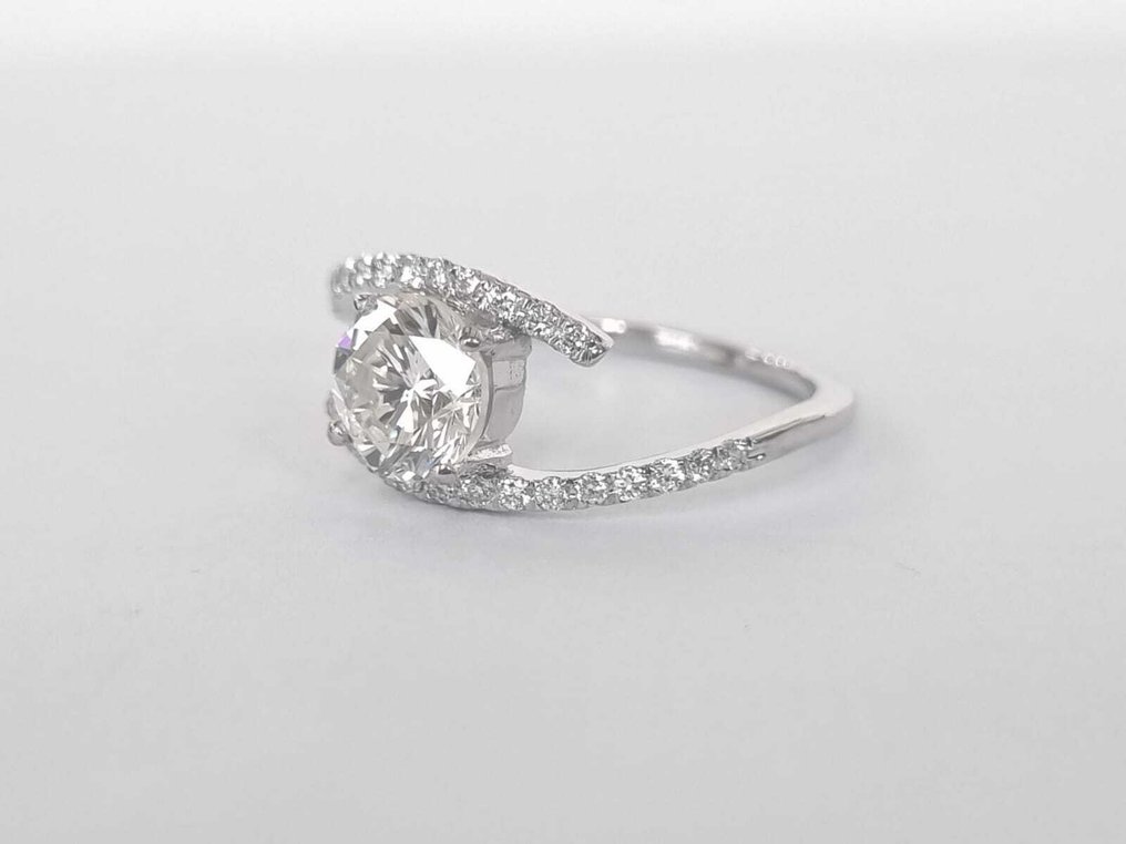 Verlovingsring - 14 karaat Witgoud - 1.23ct. tw. Diamant (Natuurlijk) - Diamant #4.3