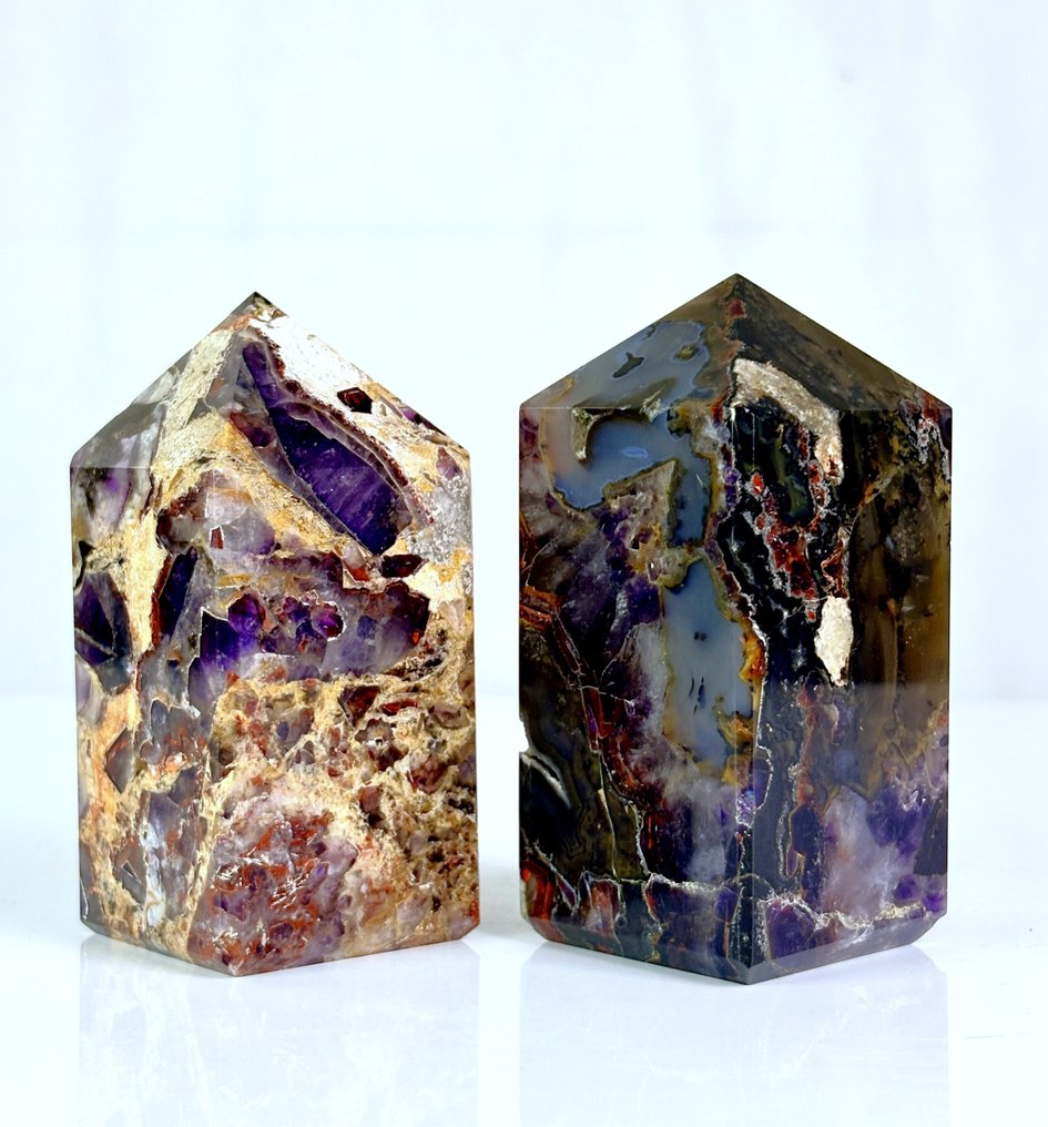 Auralite 23 Stone - Beauty Pair - Towers Obelisco - Altezza: 95 mm - Larghezza: 40 mm- 768 g - (2) #3.2