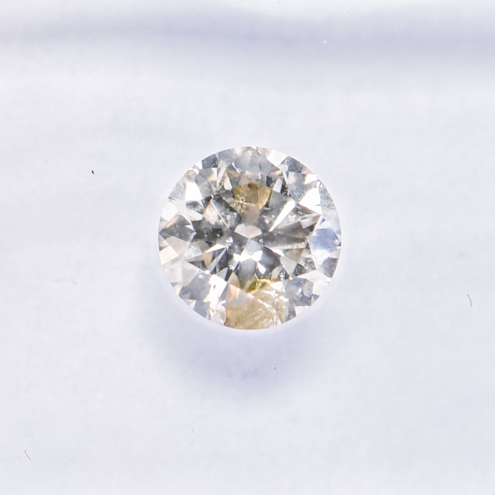 没有保留价 - 1 pcs 钻石 (天然色彩的) - 0.50 ct - 圆形 - Fancy 稍帶灰色的, 稍帶綠色的 黄色 - I1 内含一级 - 国际宝石研究院(IGI) - VG VG #2.1