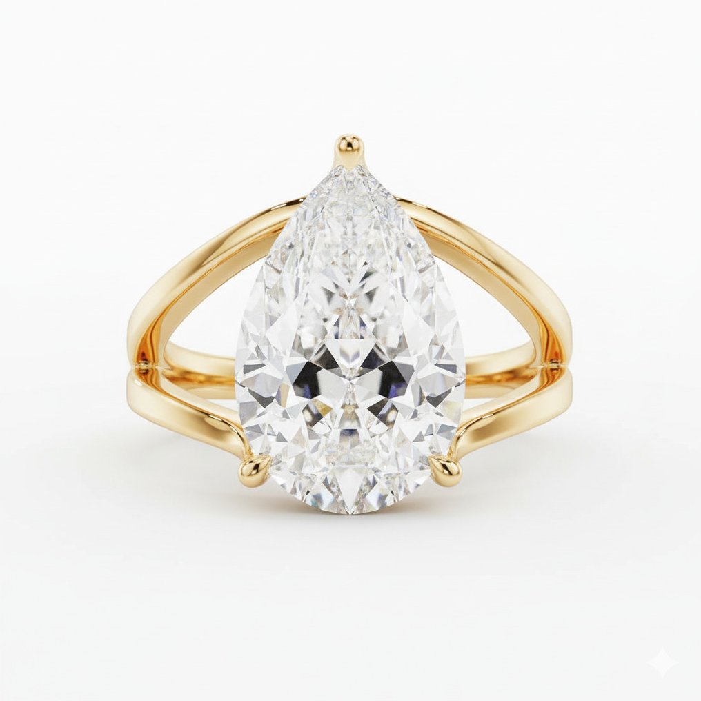 Gyűrű - 14 kt. Sárga arany - 6.25ct. tw. Gyémánt (Laboratóriumban előállított) #4.3