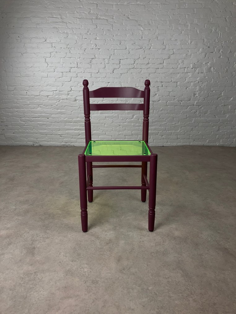 Nicola Beger - Nicola Beger - Sedia - Legno, plexiglass - Sedia aubergine con plexi #3.2