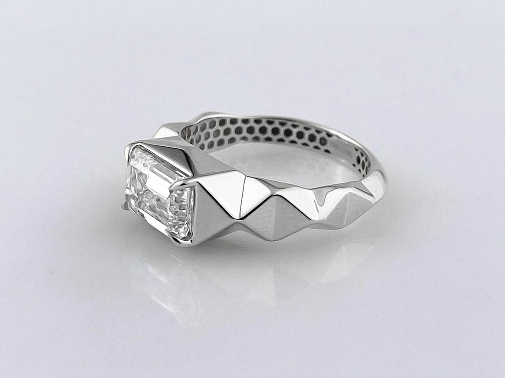 Ingen reservasjonspris - Ring - 14 karat Hvitt gull -  2.08ct. tw. Diamant (Lab-dyrket) #1.0