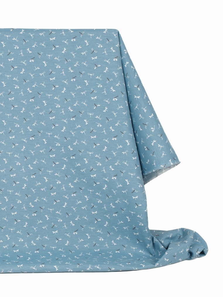 Premium Panama - Libellule på blå bakgrunn - Polstringsstoff - 7 m - 1.4 m #2.1