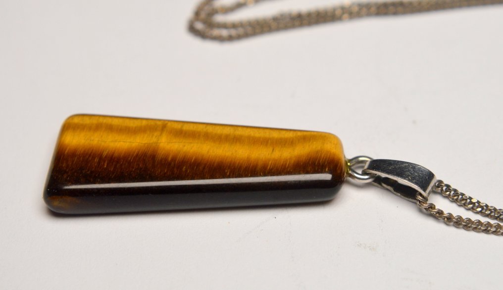 貓眼石（金綠寶石） - 925 银 - 吊墜頸鏈 - 现代主义 #2.1