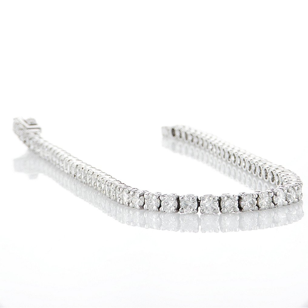 沒有保留價 - 手鈪 - 14 克拉 白金 - 5.31ct. tw. 鉆石 (天然) - D-G COLOR SI #3.2