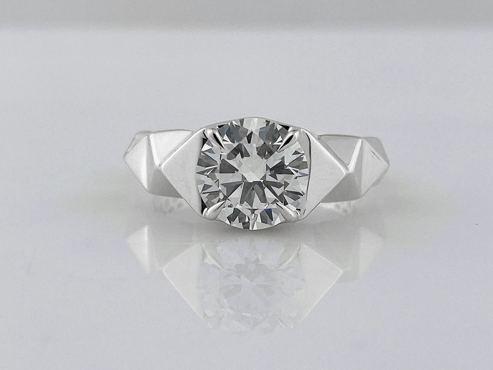 Δαχτυλίδι - 14 καράτια Λευκός χρυσός -  2.02ct. tw. Διαμάντι (Εργαστηριακής καλλιέργειας) #1.0