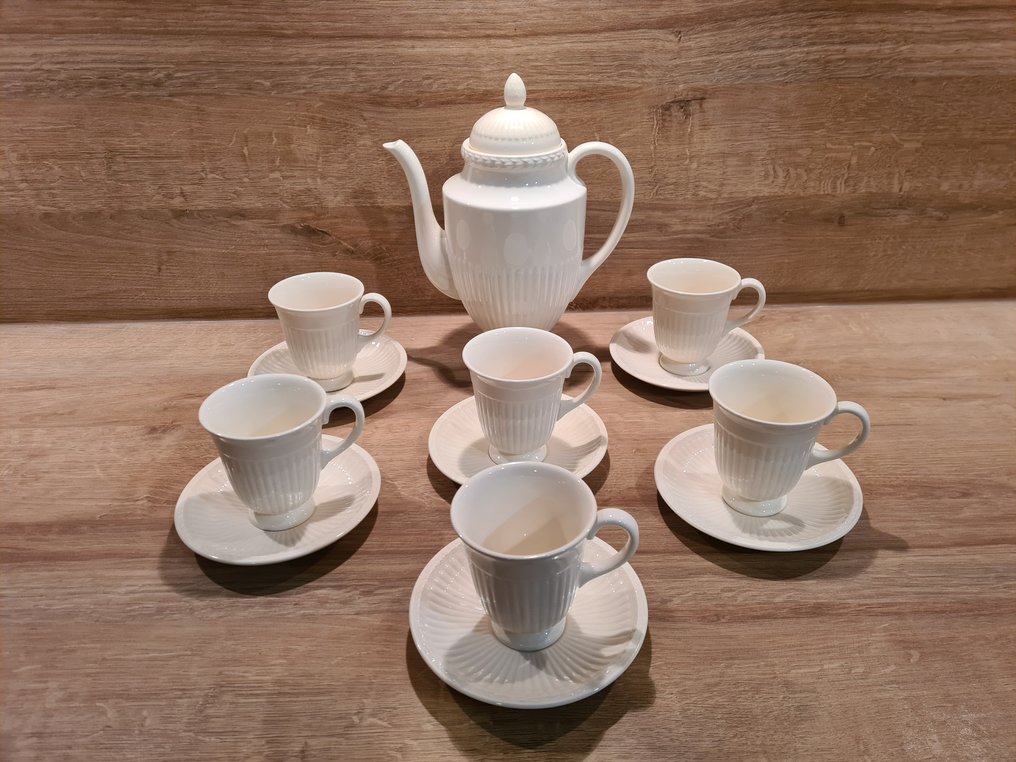 Wedgwood - Coffee set for 6 (13) - Edme - Porcelain #1.0