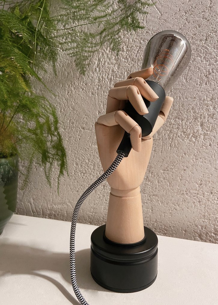 Caroline Schilling - Φωτιστικό - Χάλυβας, Ξύλο, Γυαλί, Textile - " POWER " - Pièce signée. #3.2