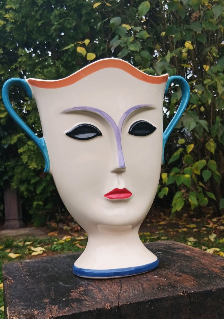 Ernio Simone - 花瓶 -  橢圓形  - 陶瓷 - 手绘的毕加索 #3.2