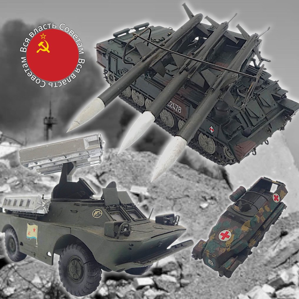 Krasnaya Armiya (URSS) 1:35, 1:43, 1:72 - Model military vehicle (3) - 2K12 Kub / Strela-1 (SA-9 Gaskin) / Sd.Kfz. 251 - All power to the Soviets. #1.0