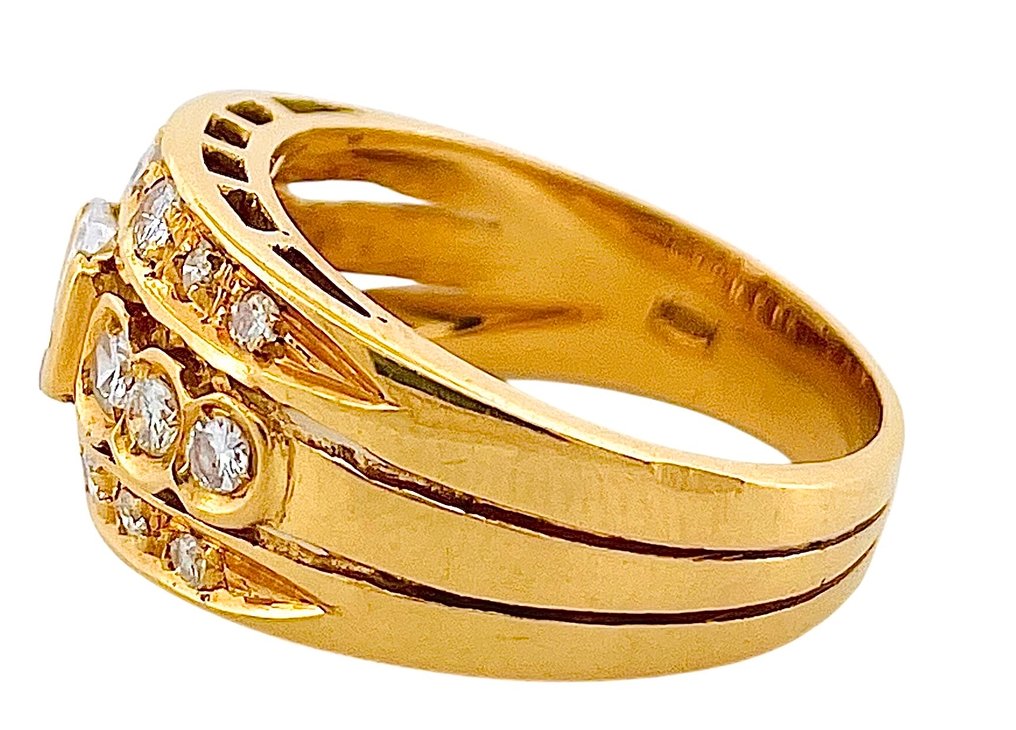 Gyűrű - 18 kt. Sárga arany Gyémánt (Természetes) #4.3