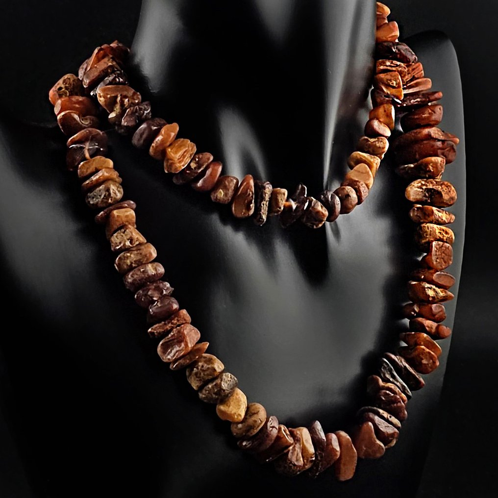 Amber - Genuine 50 g BALTIC AMBER Necklace – Earthy Cognac Shades & Textured Fossil Form (No Reserve Price) #1.0