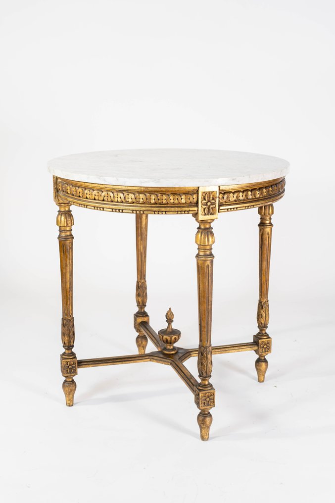 Centre table - Wood, Marble - circular marble tabletop #1.0