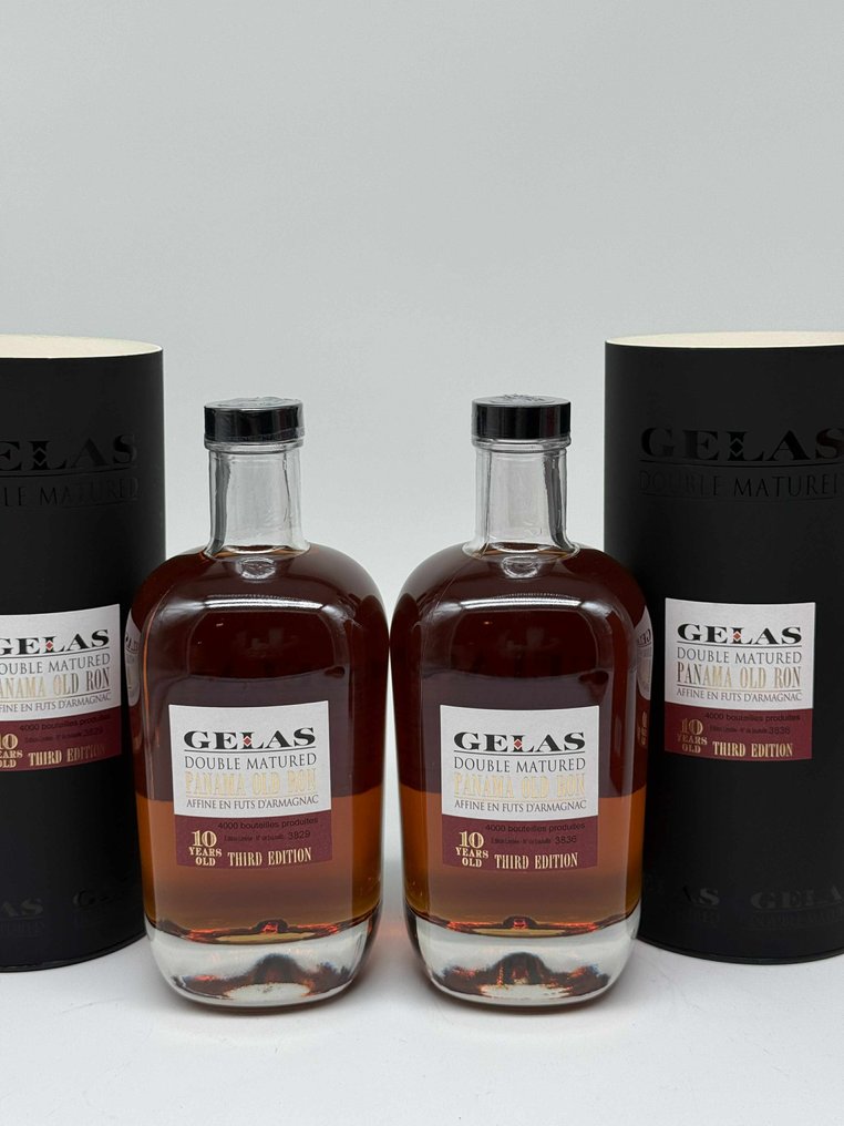 Gélas 10 years old - Double Matured Panama Old Ron - third Edition - 70cl - 2 bottiglie #1.0
