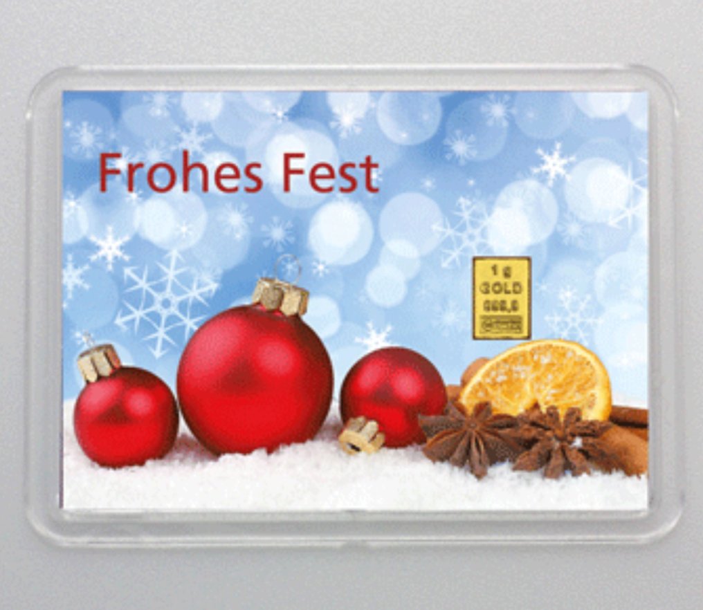 1 gram - Goud - Frohes Fest  (Zonder Minimumprijs) #2.1
