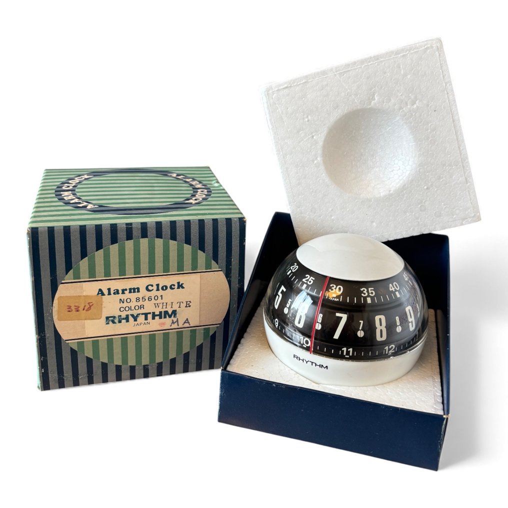 Wekker - Rhythm Space Age Plastic, Messing - 1970-1980 - NOS balvorm roterend #1.0