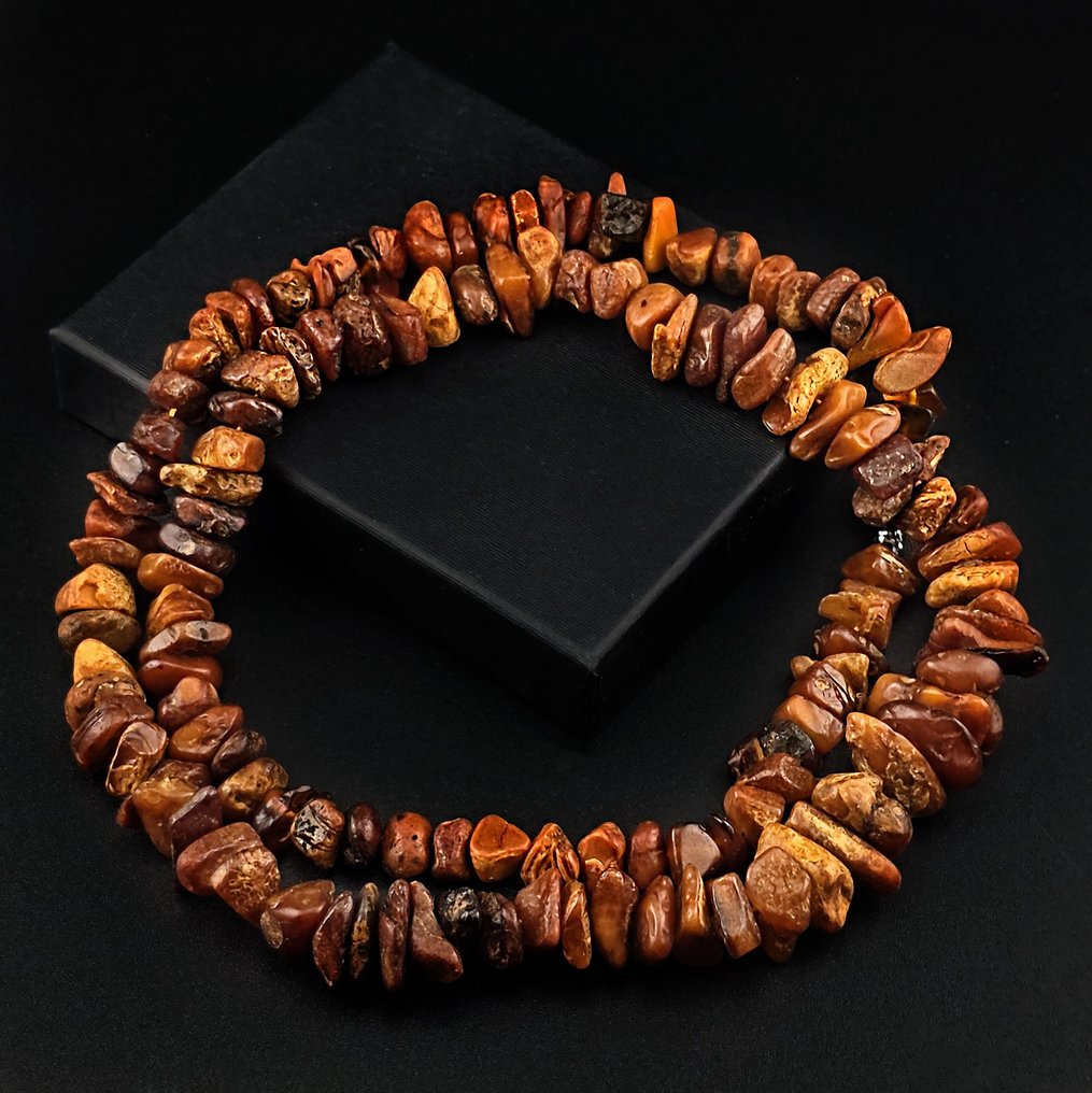 Amber - Genuine 50 g BALTIC AMBER Necklace – Earthy Cognac Shades & Textured Fossil Form (No Reserve Price) #3.2