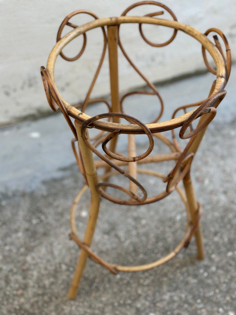 花瓶  - 竹, 藤 - 竹子藤条花盆架 #2.1