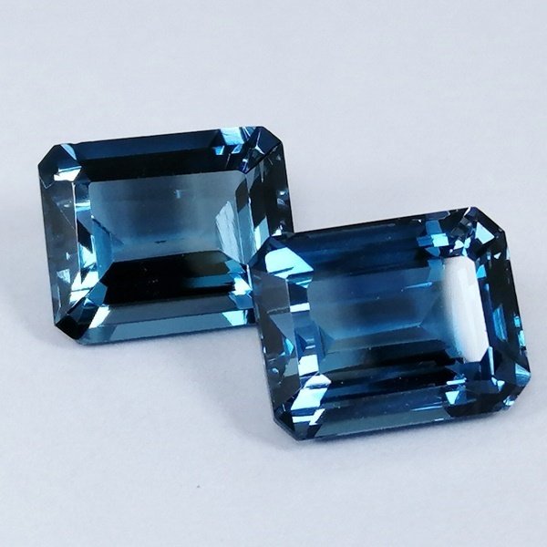 2 pcs Blå Topas - 17.53 ct - Instituto Gemólogico Español (IGE) #1.0
