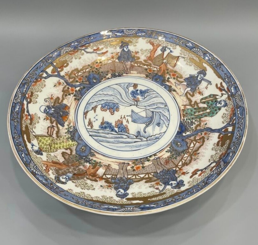 日本有田江户时代大盘子——彩绘装饰——直径45厘米 - 瓷 - 日本 - Edo Period (1600-1868) #1.0