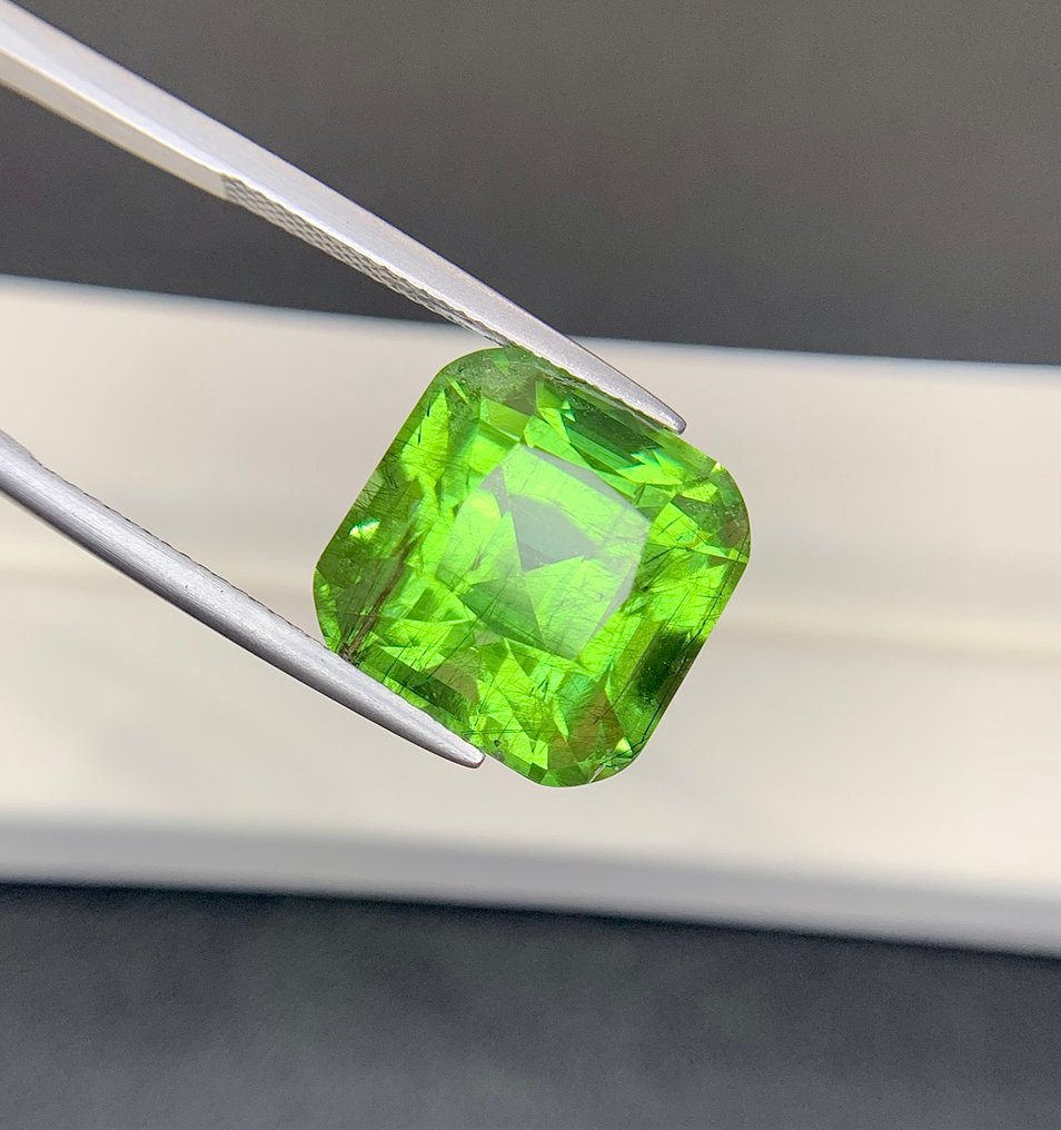 No Reserve Price Peridot - 19.80 ct - International Colored Gemstone Association (ICA GemLab) - Rare Ludwigite #4.3