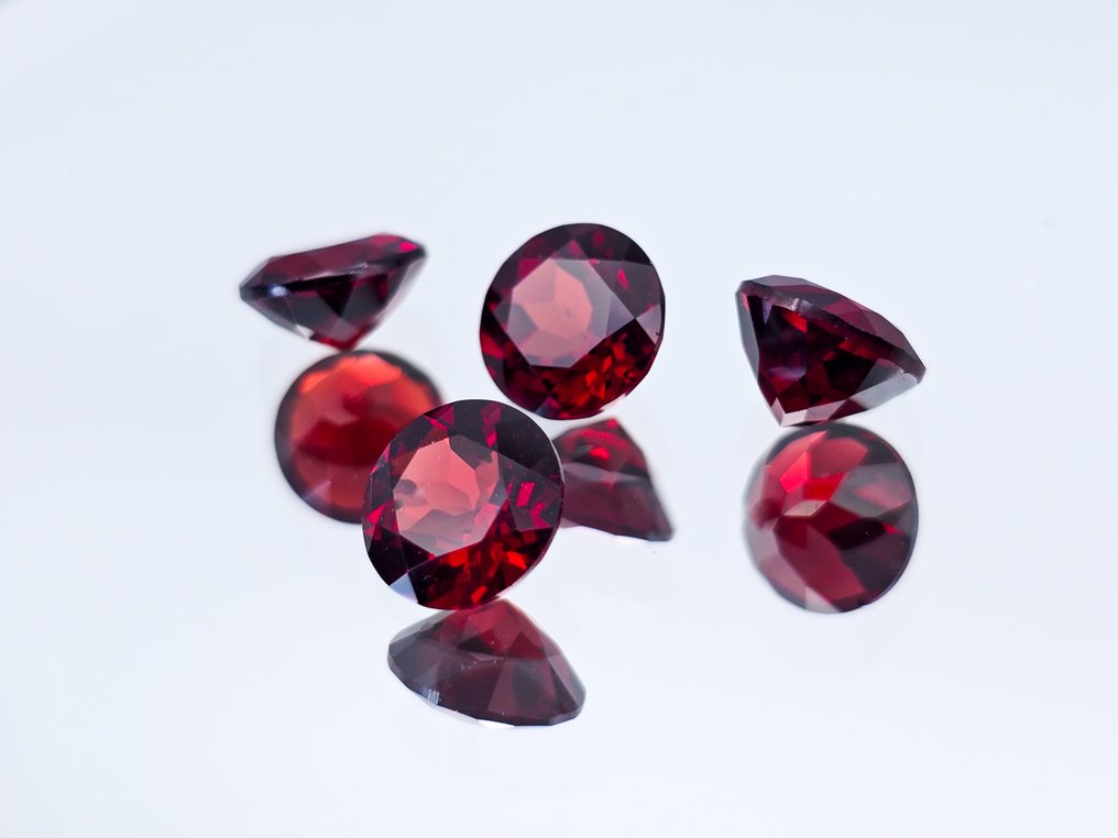 χωρίς τιμή ασφαλείας - 4 pcs Κόκκινο Γρανάτης - 13.69 ct - Διεθνής Ένωση Έγχρωμων Πολύτιμων Λίθων (ICA GemLab) - Φυσικό Pyrope-Almandine #4.3