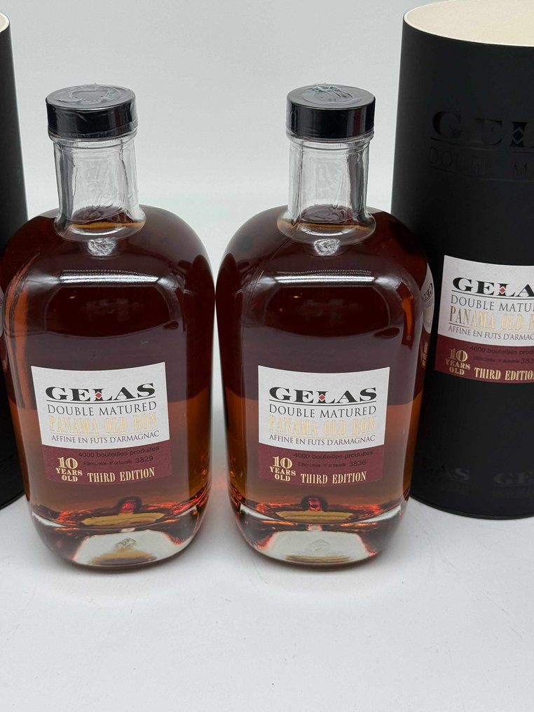 Gélas 10 years old - Double Matured Panama Old Ron - third Edition - 70cl - 2 bottiglie #1.0