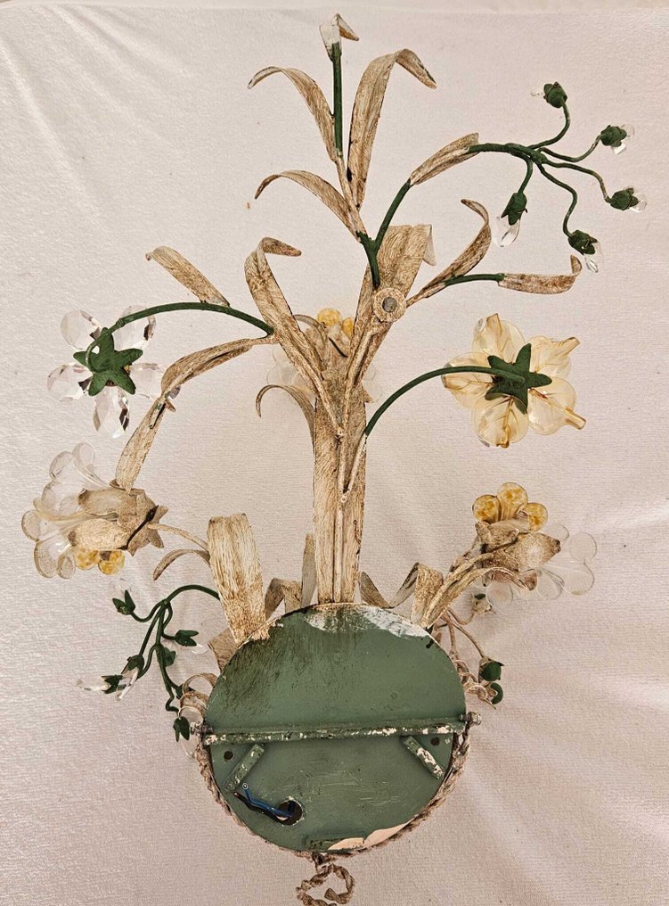 Mechini Sergio snc - 壁灯 - 玻璃, 水晶, 金属 - Florentiner壁灯，配Murano玻璃，50厘米 #2.1