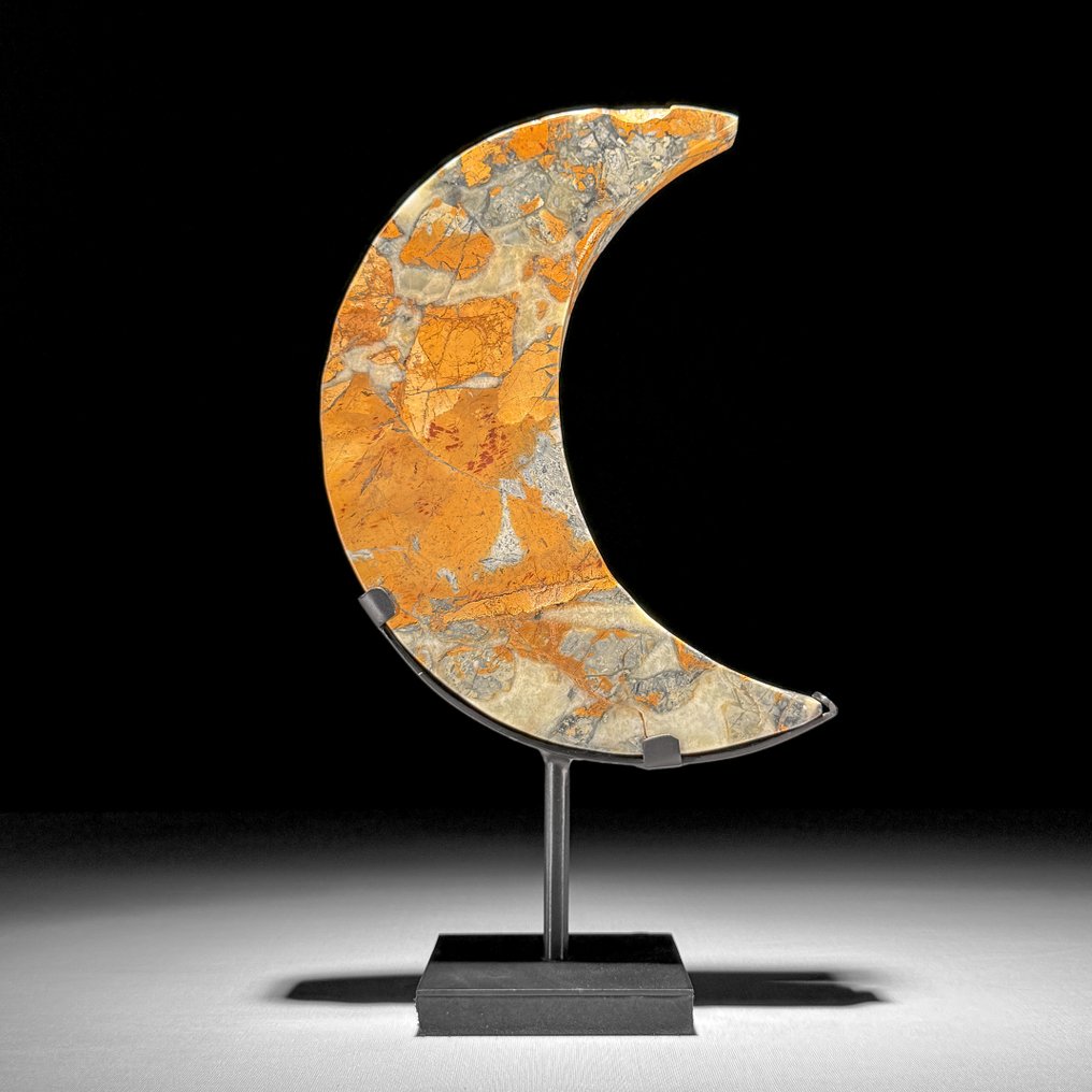 无底价 - 精美的黄色马里加诺玛瑙 新月形,用于定制支架 - 高度: 28.1 cm - 闊度: 16.2 cm- 1700 g - (1) #1.0