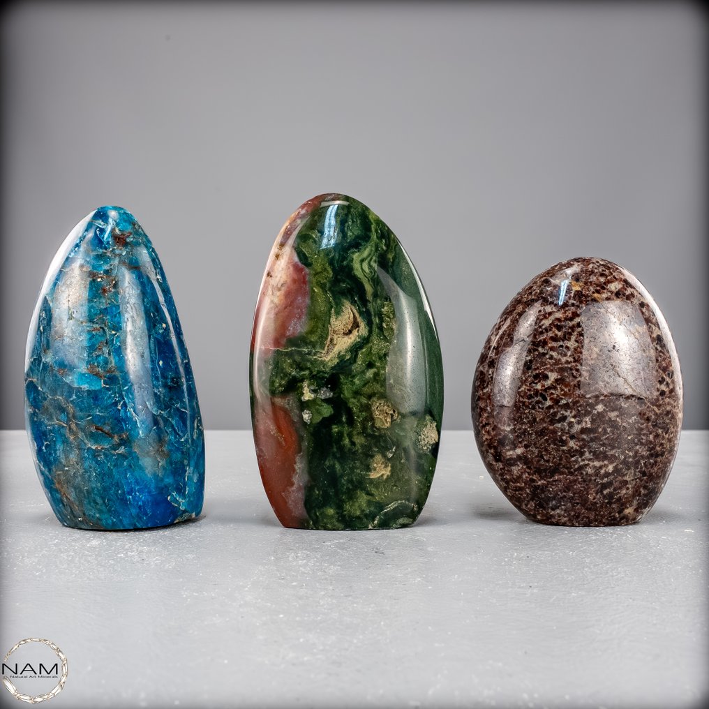 Apatite, Ocean Jasper & Garnet – Expressive freeform set in three fascinating Energy of the Earth- 1423.15 g - (3) #1.0