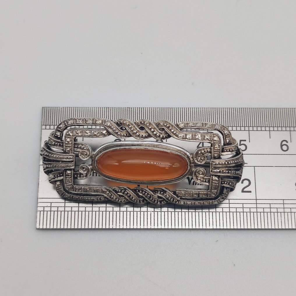 Senza prezzo di riserva - Spilla Argento - Art Deco - Agaat #4.3