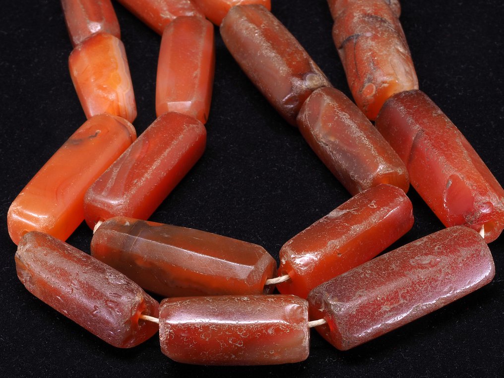 一串珠子 - 玛瑙 - 印度 - 马里 - 古老的 #4.3