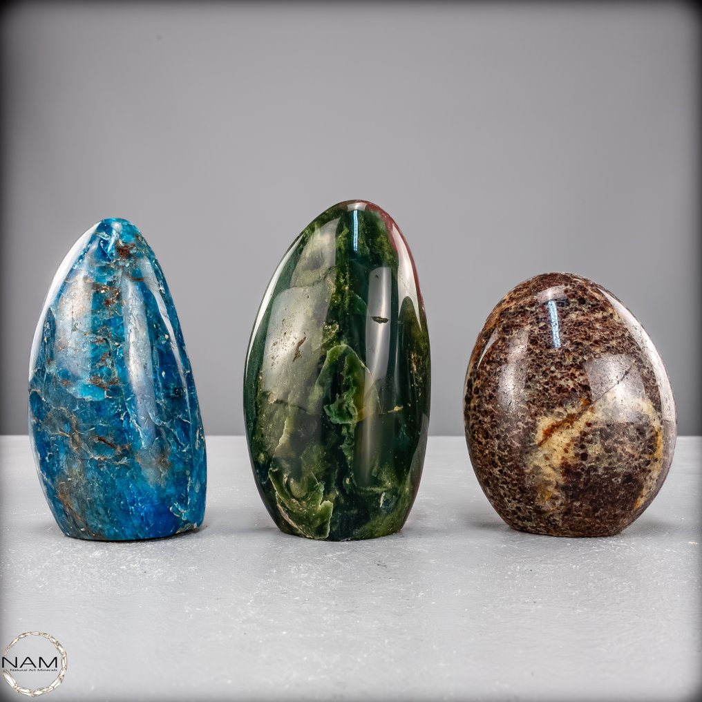 Apatite, Ocean Jasper & Garnet – Expressive freeform set in three fascinating Energy of the Earth- 1423.15 g - (3) #1.0