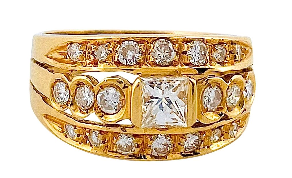 Gyűrű - 18 kt. Sárga arany Gyémánt (Természetes) #3.2