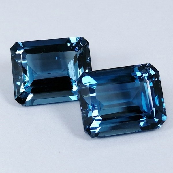 2 pcs Blå Topas - 17.53 ct - Instituto Gemólogico Español (IGE) #3.2