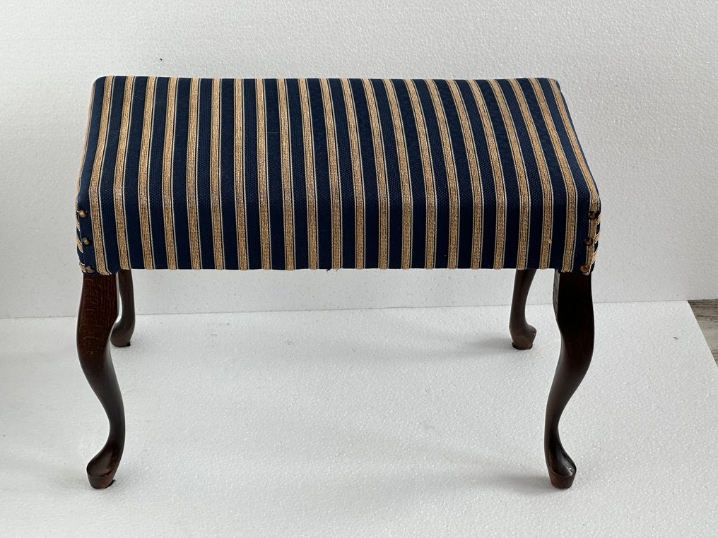 Ottoman - Queen Anne style - Wood, Textiles, etc. - Vintage stool/footstool #3.2