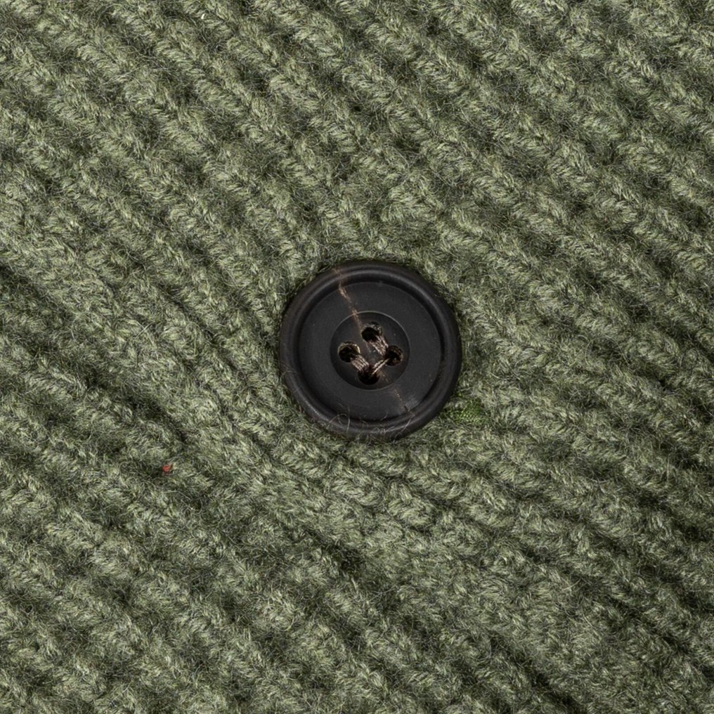 RRP 1750€ RUBINACCI NAPOLI Cardigan Jacket 100% Ribbed Cashmere Green - 46 IT - Cardigan - New with tags #4.3