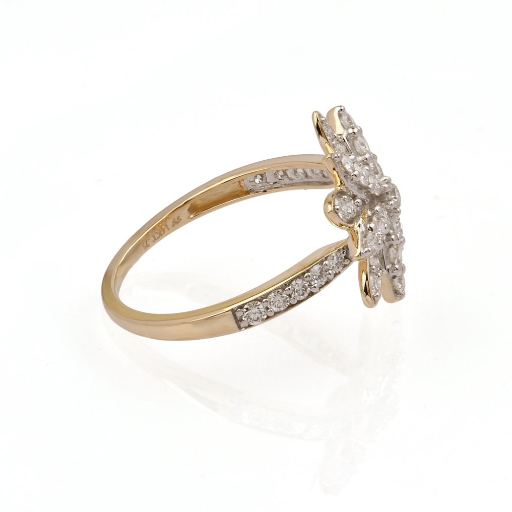 戒指 - 14 克拉 黃金 -  0.74ct. tw. 鉆石 (天然) #3.2