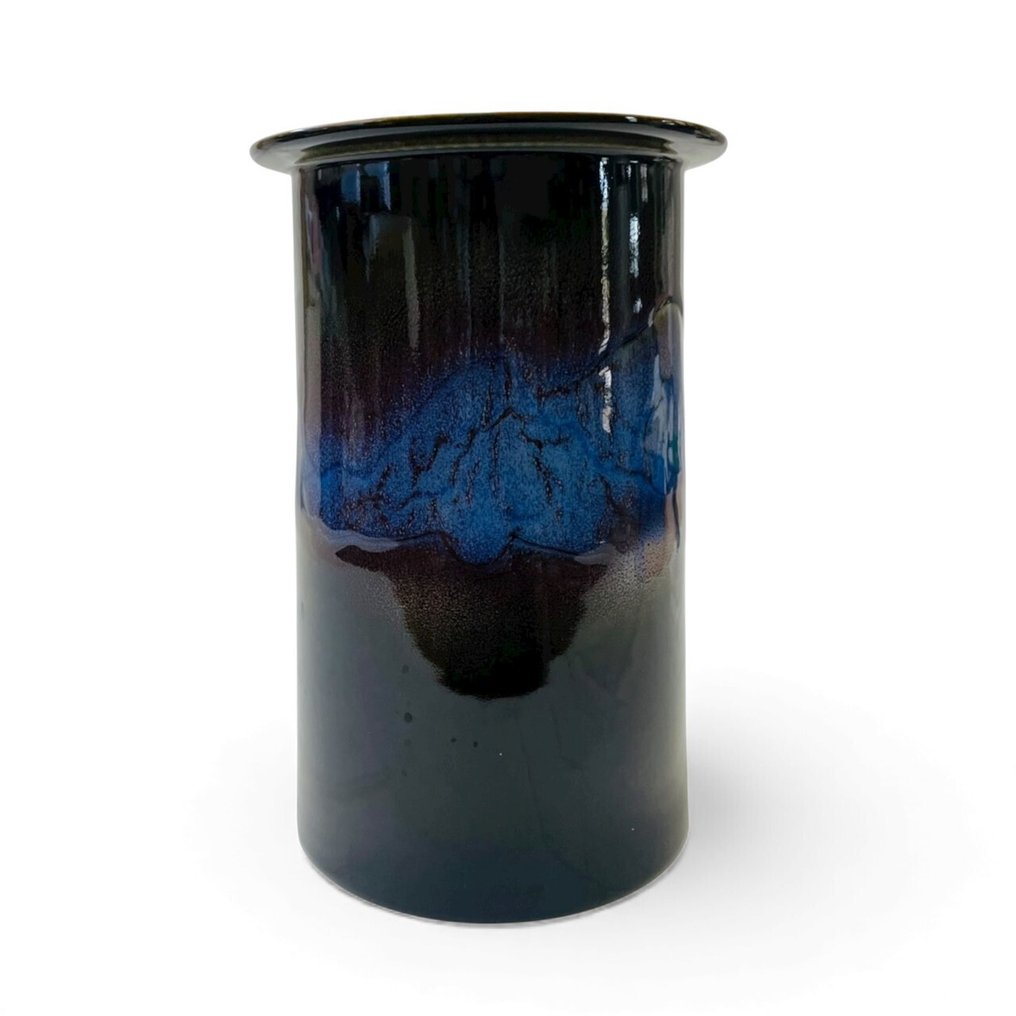 有田瓷蓝色釉面花瓶 - 瓷器 - Zenji Sadamatsu 貞松 善次 (b. 1948) - 日本 - 昭和年代(1926-1989) #1.0