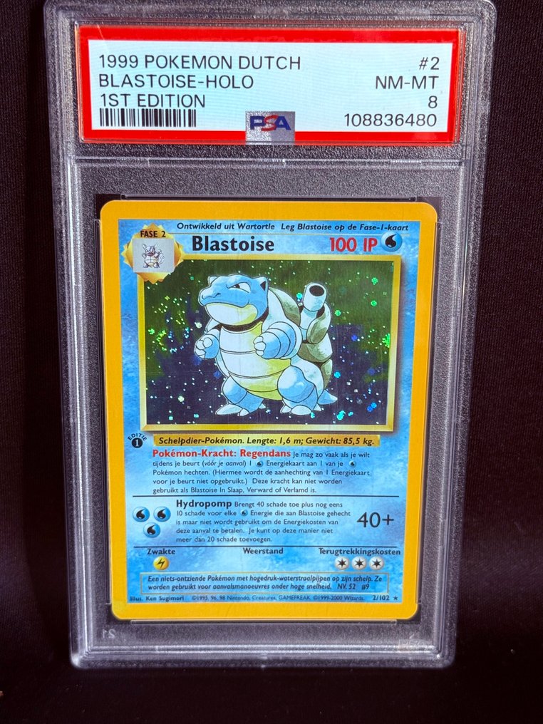 Pokémon - 1 Graded card - Blastoise #2 Folie, Første utgave - PSA 8 - WOTC #1.0