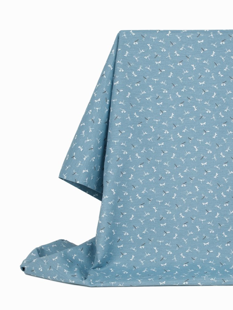 Premium Panama - Libellule på blå bakgrunn - Polstringsstoff - 7 m - 1.4 m #1.0