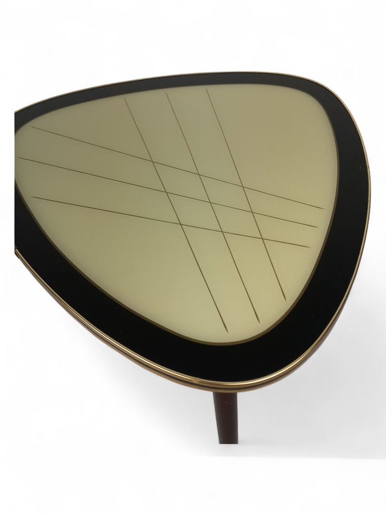 Side table - 木, 黃銅, 玻璃 - 50年代边桌 #3.2